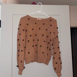 Women’s size small Roolee sweater w/ brown polkadot detail, great condition